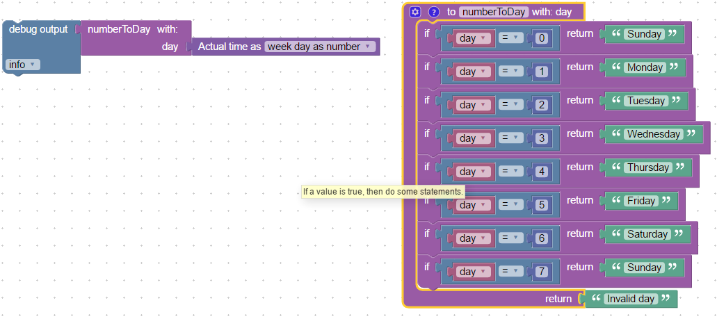 Create function from blocks with return value